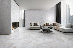 18x18 Calacatta Gold Italian Marble Tile Honed (Matte)