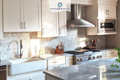 Calacatta Gold Italian Marble Leaf Shape Mosaic Tile Honed (Matte)