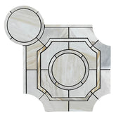 Tenedos Legency HTC152 Gold 10 in. x 10 in. Polished Mesh-Mounted Marble Mosaic Tile