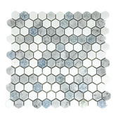 Tenedos Alezza Polished Marble Mesh-Mounted Mosaic Tile 1 piece