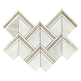 Tenedos Diaspore Gold 10 in. x 14 in. Stone Metal Mesh-Mounted Mosaic Tile- 1 piece