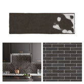 Tenedos HTC184 Ceramic Subway Wall Tile Handmade Look Glossy Glaze for Backsplash Kitchen, Bathroom Shower, Accent Wall (1, Espresso Rich)