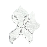 Tenedos HTC189 Silver Wave Ellipse Polished Marble Mesh-Mounted Mosaic Tile