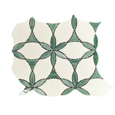 Tenedos Emerald Bloom Glass Mosaic Tile-1 piece