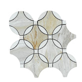 Tenedos HTC188 Golden Radiance Polished Marble Mesh-Mounted Mosaic Tile