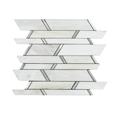 Tenedos HTC187 Aurora Luxe Chevron Silver Stone Metal Wall Tile (1 pcs)