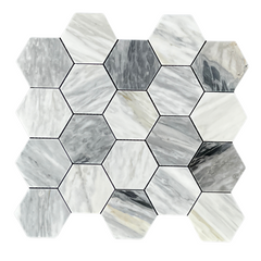 Hematite Calacatta Hexagon Marble Tile-1 piece