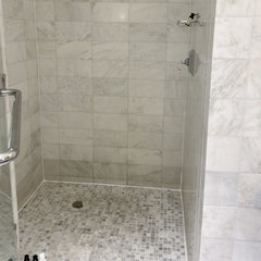 Carrara Marble Italian White Greyish Bianco Carrera 1x1 Mosaic Floor Wall Tile Honed