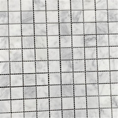 Carrara Marble Italian White Greyish Bianco Carrera 1x1 Mosaic Floor Wall Tile Honed