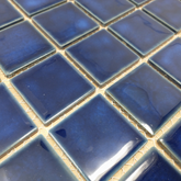 Square Marble Blue Porcelain Mosaic Floor Wall Pool Tile Shiny Look 2x2 (Box of 5.44 Sq Ft)