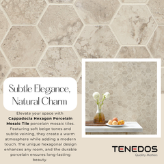 Tenedos Cappadocia Hexagon Porcelain Mosaic Tile-1 piece