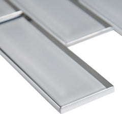 MS International GLSST-ICEBE8MM 2x6 Ice Bevel Mesh-Mounted Wall Glass Tile (Box of 10 Pieces)
