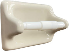 Elegant White Ceramic Bathroom Tissue Holder - Wall Recessed Glazed Design Accessory