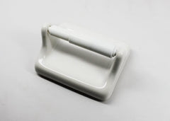 Elegant White Ceramic Bathroom Tissue Holder - Wall Recessed Glazed Design Accessory