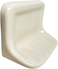 Bone Almond Ceramic Wall-Mounted Soap Dish – Glazed Surface, Recessed Tile Installation