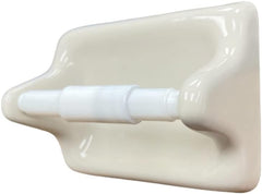 Elegant White Ceramic Bathroom Tissue Holder - Wall Recessed Glazed Design Accessory