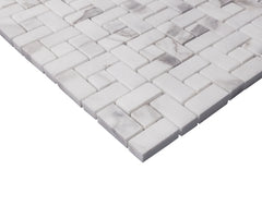 Calacatta Gold Marble Target Pinwheel Mosaic Tile with Calacatta Gold Dots Honed (Matte)