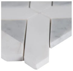 Calacatta Gold Italian Marble with Bianco Dolomite Triangles Geometrica Mosaic Tile Honed (Matte)