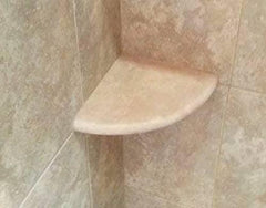Ivory Light Travertine Corner Shower Shelf – 9 Inch Filled and Honed Stone Bathroom Accessory