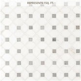 White Dot Marble Mosaic – Polished Tile Sheet for Interior Surfaces (1 Sheet)