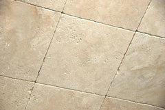 Light, Ivory, White, Chiaro Tumbled Travertine 1 SQFT (12x12 TILE)