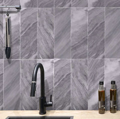 Bardiglio Gray Marble 4x12 Marble Floor Wall Tile Polished for Bathroom Shower, Kitchen Backsplashes, Fireplace Surround