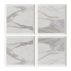 4x4 Calacatta Gold Italian Marble Subway Tile Wide Beveled Honed (Matte)