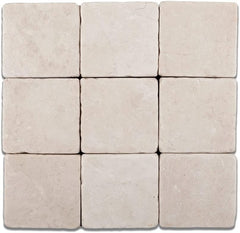 Crema Marfil Spanish Marble 4 X 4 Subway Field Tile Tumbled