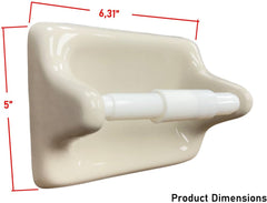 Elegant White Ceramic Bathroom Tissue Holder - Wall Recessed Glazed Design Accessory