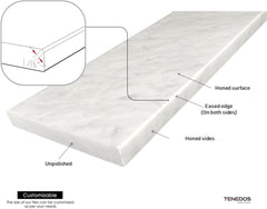 Carrara White Marble Threshold with Honed Finish – 3/4" Thick Stone Saddle for Doorway, Shower Curb & Window Sill