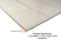 4x4 Almond Ceramic Tile-Box of 10 pcs