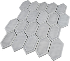 Tenedos Bright Picket Glass Mosaic Tile – 13.3" x 10.2" Glossy Finish, Kitchen Backsplash, Bathroom, Shower Wall & Accent Tile