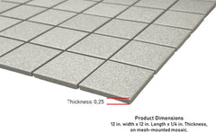 12x12 Matte Grey Unglazed Porcelain Square Tile – Italian Inspired Modern Floor-Wall Mosaic