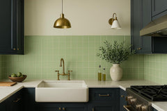 4x4 Olive Green Ceramic Tile-Box of 10 pcs Olive Green