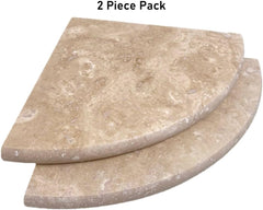 Ivory Light Travertine Corner Shower Shelf – 9 Inch Filled and Honed Stone Bathroom Accessory