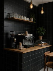 Tenedos Matte Ceramic Tile for Bathroom Wall, Shower Surround, and Kitchen Backsplash – Classic Square Design 4 x 4-1/4 Inch – 10 Pieces