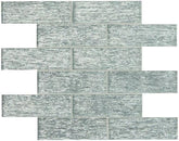 Glitter Silver Decorative Glass Accent Panel – 2x6 Textured Brick Design – 1 Sheet