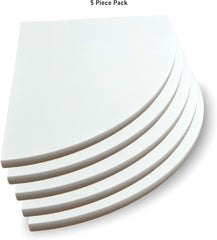 Pure White Engineered Marble Shower Corner Shelf - 9"x9" Polished, Stain Resistant, Maintenance Free (1 Piece)