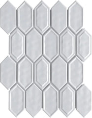 Tenedos Bright Picket Glass Mosaic Tile – 13.3" x 10.2" Glossy Finish, Kitchen Backsplash, Bathroom, Shower Wall & Accent Tile
