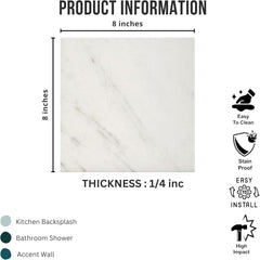 Tenedos HTCRC 8x8 Matte Porcelain Subway Tile – Soft Stone Look Wall Tile for Kitchen Backsplash, Bathroom & Shower Walls