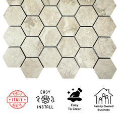 Tenedos Cappadocia Hexagon Porcelain Mosaic Tile-1 piece