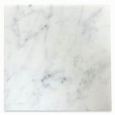 Tenedos Bianco Greyish Carrara Premium Italian 6x6 Marble Polished Wall Floor Tile 1 Square Feet (4 pieces)