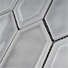 Tenedos Bright Picket Glass Mosaic Tile – 13.3" x 10.2" Glossy Finish, Kitchen Backsplash, Bathroom, Shower Wall & Accent Tile