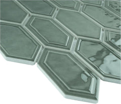 Tenedos Bright Picket Glass Mosaic Tile – 13.3" x 10.2" Glossy Finish, Kitchen Backsplash, Bathroom, Shower Wall & Accent Tile