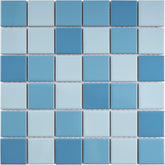 Ocean Breeze Light Blue 2"x2" Porcelain Tile Sheet - Gloss Look for Pools, Bathrooms & Floors