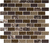 Natural Glass and Stone Blend Mosaic - Rectangular Accent Tile for Modern Interiors (1 Sheet)