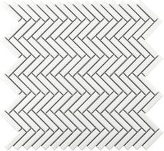 Tenedos HTCRC Antique White Porcelain Herringbone Mosaic Tile Glossy Finish for Bathroom, Kitchen Backsplash, Shower Walls, Laundry Room & Indoor Use