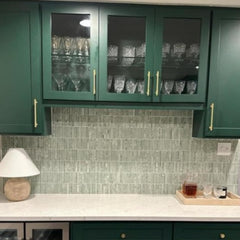 Tenedos Green Mist Honed Marble Tile – 2” x 8” Premium Natural Stone for Bathroom Floor, Shower Walls, Kitchen Backsplash, Fireplace Surround & Indoor Wall/Floor (1 Sheet)
