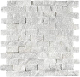 Carrara Split Face 1x2 Marble Mosaic Tile