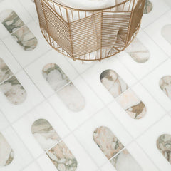 Bianco Dolomite Moderno 12" X 12" Polished Marble Mosaic Floor And Wall Tile by MSI